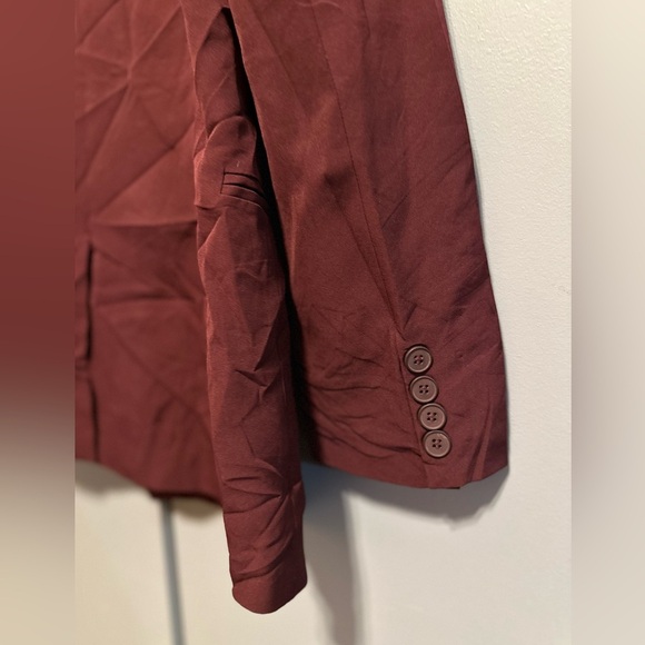 Commense- Double Breasted Burgundy Suit Jacket (Size L) - Picture 9 of 10